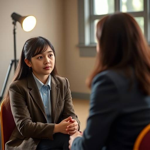 Fotograf√≠a de un estudiante participando en una simulaci√≥n de entrevista