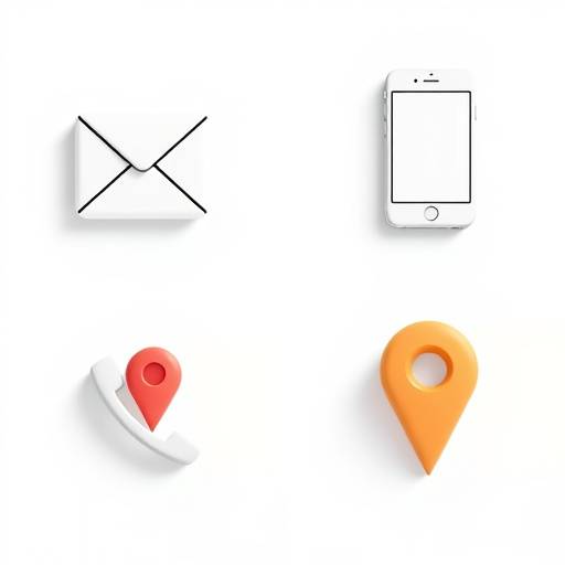 Iconos de correo electrónico, teléfono y ubicación